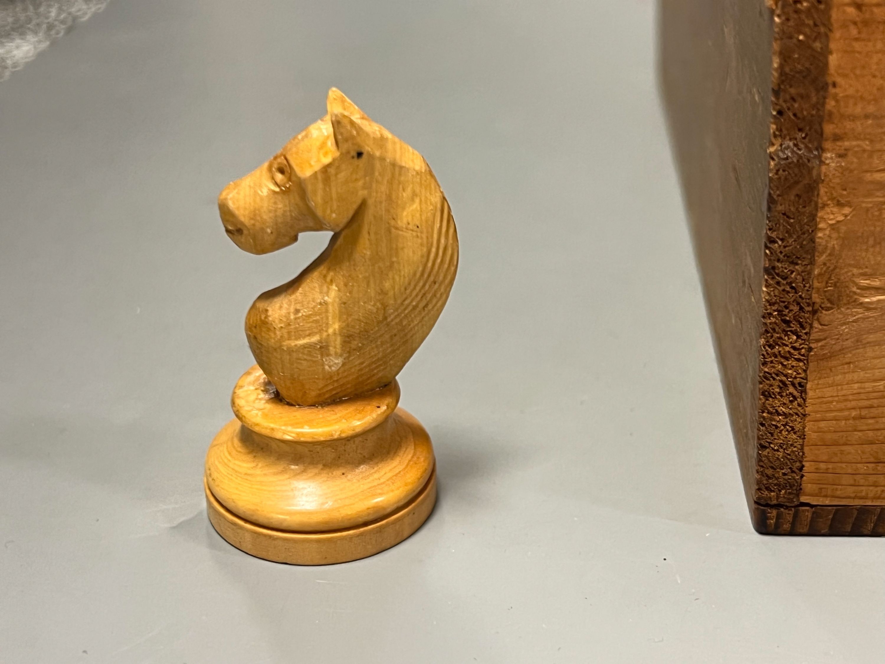 Two turned wood chess sets King heights - 8cm each